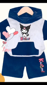 Setelan anak hoodie celana pendek kuromi keren usia 1-5 tahun set anak terbaru