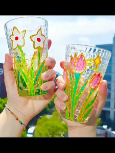 Ly thủy tinh tự vẽ trang trí tô màu tự do LIM DIY