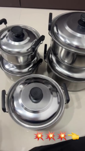 G-Wind  POT 💥ถูกที่สุด💥 ชุดหม้อสแตนเลส 5 ใบ พร้อมฝาปิด ชุดหม้อทำครัว ชุดหม้อต้ม หม้อเอนกประสงค์ ใช้กับเตาไฟฟ้าได้ ขนาด 16/18/20/22/24 ซม สแตนเลสอย่างดี