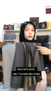 BAHAN KAIN SEMI WOOL ABU MUDA ABU TUA PREMIUM