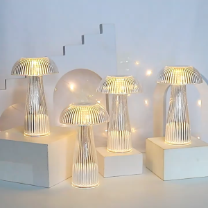 โคมไฟพลาสติกโปร่งใส แสงสีอ่อนสวยงาม เทียนอิเล็กทรอนิกส์รูปร่างโคมไฟ โคมไฟตั้งโต๊ะห้องนอนหัวเตียง ตกแต่งโรงแรม ร้านกาแฟ ประดับทุ่งหญ้าลานบ้าน