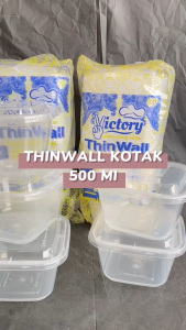 [1 PAK ISI 25 PCS] Thinwall KOTAK 500ml + tutup / wadah plastik box square dessert kontainer 500 ml