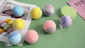 Grape Ball Squishy Mesh Stress Relief Toy | Anti-Stress Squeeze Ball Sensory Fidget for Kids Adult