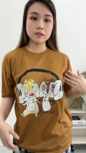 CAROTYLES S Kaos Couple Keluarga CHIPDALE SLEEP Wanita Lengan Pendek Katun