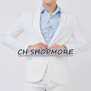 เสื้อสูท สีขาว มีของพร้อมส่ง โกดังในไทย ผ้าคุณภาพดี เสื้อสูทผู้ชาย