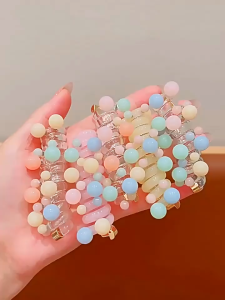 Karet Ikat Rambut Kabel Spiral Warna Warni Kunciran Elastis Aksesoris Fashion Anak Wanita HS AR08