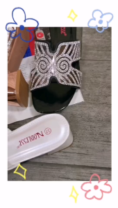 NOBLESSE  flash material Block-Heel Sandals Heels shoes Korean 1.3 inch ( quality shoes)2024