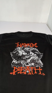 T-Shirt Kaos Musik Band NAPALM DEATH Bahan 24s