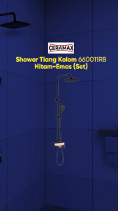 Ceramax Shower Tiang Kolom 660011RB Hitam-Emas (Set)