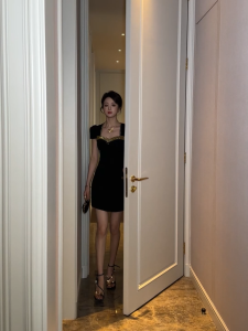 ZYHT EraVogue Váy nữ Váy đen Váy vành chữ A Váy cổ vuông Váy công sở Váy Hiso Váy cổ điển Váy công sở Váy dự tiệc Váy dạ hội 21275