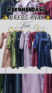 Dress Vanya kids /Bahan satin velvet /cocok untuk anak usia 3-10 tahun /Dress anak terbaru