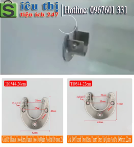 Bộ Giá Đỡ Thanh Treo Rèm & Tủ Quần Áo Inox Chống Thấm Nước TI0544
