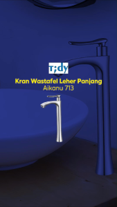 Ceramax Kran Wastafel Leher Panjang Kuningan Aikanu 713