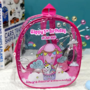 Magic Bag Custom Tas Ulang Tahun Anak Premium Birthday Goodie Bag Bahan Mika Bening Model Ransel