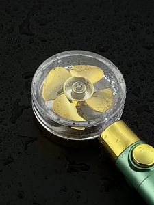 ฝักบัว ฝักบัวแรงดันสูง ฝักบัวกังหัน หัวฝักบัวแรงดันสูง หยุดน้ําเพียงปุ่มเดียว หมุนได้360