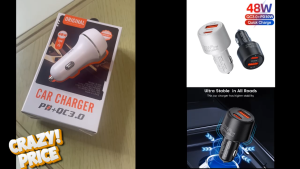 Aigoo 48W PD Car Charger USB Type C Fast Charging QC 3.0 Car Phone Charger