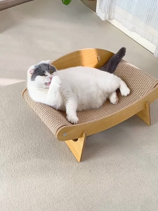 โซฟาเปลญวนแมวสามารถลับเล็บได้ โซฟาแมวโครงสร้างไม้ เตียงนอนแมว cat bed cat furniture wood