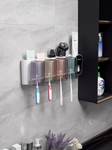 Wall Mount Toothbrush Holder & Automatic Toothpaste Squeezer: Multi-Functional Bathroom Accessories