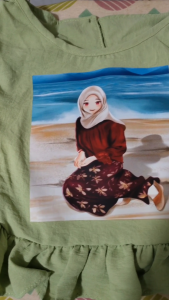 Stiker DTF Print Sablon Press Setrika Motif Syari Aksesoris Tempelan Baju DTF Printing Sticker