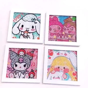 ครอสติสคริสตัล พร้อมกรอบ Diamond Painting ลายซานริโอ้น่ารัก ขนาด 18.5*18.5 cm DIY ของเล่นเด็ก