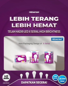 LAMPU MEGAMAN 6W LED YTA60Z2 UNGU SATUAN 6 WATT X-Serial HB GARANSI RESMI 3 TAHUN