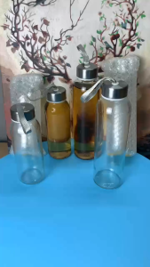 Bình thủy tinh đựng nước chai thủy tinh đựng nước chai đựng nước ép detox 500ml và 300ml + in tem dán