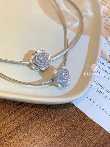 Dây chuyền choker nữ Eleanor Accessories hình hoa hồng phụ kiện trang sức vòng cổ 7819