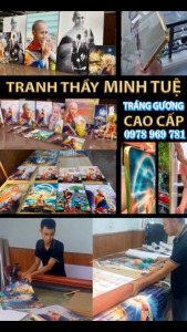 Tranh tráng gương Phật giáo treo tường 120