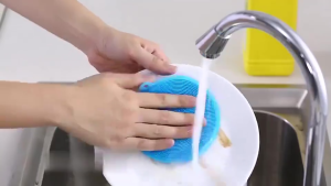 Spon Silikon Cuci Piring Bulat / Sponge Karet Anti Kuman Bakteri Pencuci Piring Panci Spons