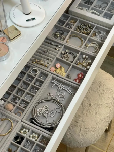 CozE Velvet Jewelry Box Organizer Tray Earring Ring Customize Holder Drawer Accessories Storage