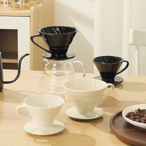 ถ้วยกรองกาแฟเซรามิกทรงกรวยรูปตัววีสำหรับรินกาแฟ/ทรงสวย/แก้วหนาพร้อมส่ง