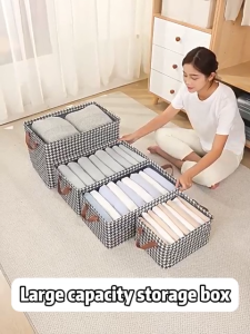 SimHome Foldable Storage Box Steel Frame Clothes Organizer Wardrobe Clothes Storage Kotak Simpan Baju 衣服收納盒