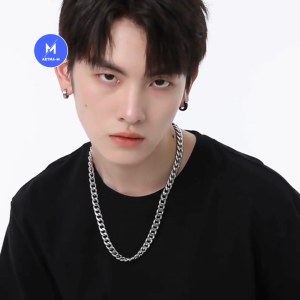 Cuban NK Silver Stainless Steel Chain Necklace Men Women Kalung Anti Karat Rantai Leher Lelaki Fashion Rock 不锈钢 NK 项链