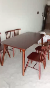 Bàn ăn 6 ghế song tiện - cái bàn ăn cơm 6 ghế - hàng tại xưởng BH 12 tháng
