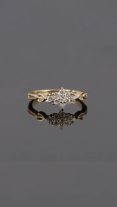 916 original gold Sparkling ultra-sparkling promise ring diamond adjustable ring for women gift hypoallergenic non tarnish