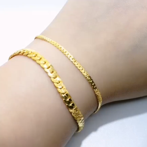 Gold 916 Original Malaysia Bracelet for Men Adjustable Open Ring Bracelet Women Good Luck Fashion Jewelry Hypoallerginic Gelang Tangan Perempuan YM669
