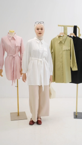 Mayoutfit.id Biniya Tunic | Tunik Wanita Poplin Line Tepian Bordir