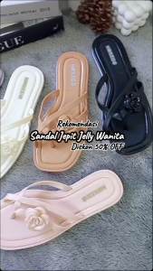 Sandal Jepit Teplek Wanita Motif Tali Bunga Simple