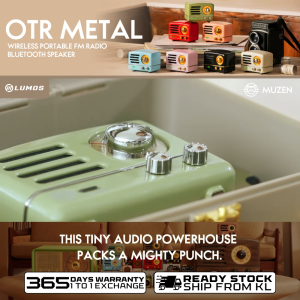 MUZEN OTR METAL MIC Wireless Portable FM Radio Bluetooth 5.3 Speaker 11Hrs Playtime Stereo Sound Powerful Bass 1960s Design