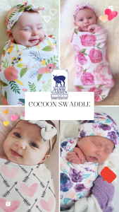 BAMBIGARDEN cocoon sleeping bag & swaddle set for girl ผ้าห่อตัว สำเร็จรูป หรือถุงนอน สำหรับทารกแรกเกิดเด็กผู้หญิง