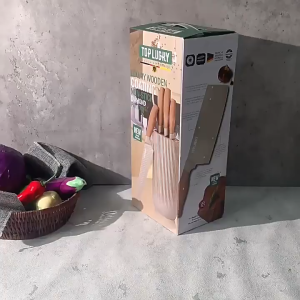 Borong365 Set 6pcs Stainless Steel Kitchen Knife Set Holder Pisau Dapur Pisau Sayur Cooking Knives Gunting Daging 刀具套