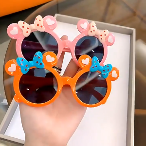 DBI KCA002 Kacamata Anak Bentuk Telinga Hewan Mouse Kacamata Hitam Anak Perempuan Motif Kartun Lucu Kacamata Anak Anti UV Model Kekinian