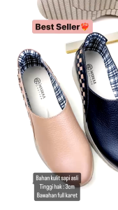 SEPATU WANITA SLIP ON ANYAM CATUR KULIT SAPI GARUT TERBARU TERMURAH