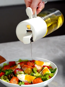 XIAOMI ขวดสเปรย์แก้วใส่น้ำมัน ขวดสเปรย์น้ำมัน 450ML 2in1 Oil dispenser bottle เหยือกใส่น้ำมัน ขวดแก้ว ใส่น้ำมัน ฝาเปิด-ปิดอัตโนมัติ ขวดใส่น้ำมัน