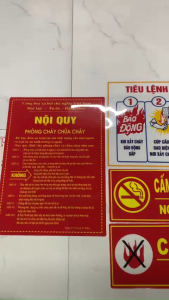 NỘI QUY  TIÊU LỆNH  CẤM THUỐC  CẤM LỬA PCCC  BẢNG NỘI QUY TIÊU LỆNH PHÒNG CHÁY CHỮA CHÁY CHẤT LIỆU MECA  NHỰA