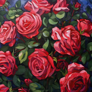 Tranh phong thủy tình yêu hoa hồng đỏ tranh treo tường dán tường decor nội thất.CGI-822