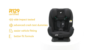 Joie Car Seat fortifi™ R129 คาร์ซีทรุ่น Fortifi R มาตรฐานใหม่ล่าสุด I-Size สำหรับวัย 15 เดือน - 12 ขวบ ติดตั้งด้วยเข็มขัดนิรภัยรถยนต์