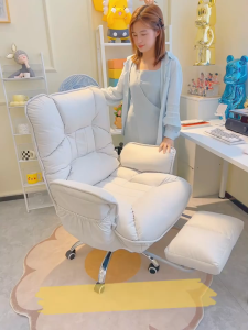 L&Q เก้าอี้ เก้าอี้ทำงาน Office Chair เก้าอี้คอมพิวเตอร์ แรงแบริ่งที่แข็งแกร่ง ผ้าเทคโนโลยีป้องกันคราบสกปรก ฟองน้ำกระสุนสูงเติม นั่งนานไม่เหนื่อย