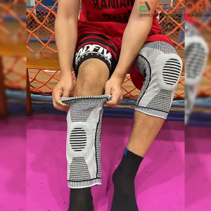 Bó Gối Lò Xo Trợ Lực Thiết kế Silicon Bảo vệ khớp Gối mẫu mới 2024 Chống Trượt Băng gối Dệt Kim 3D Thoáng Khí