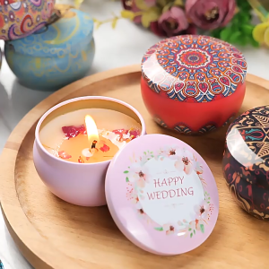 Handmade Scented Candle / Dry Flower Handmade Soy Aroma Wax Natural Fragrance Candle for Home Decoration Wedding Decor Party Decor Birthday Gift